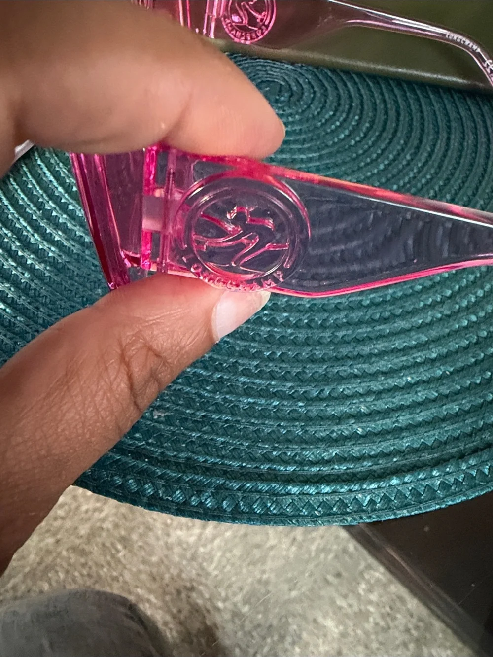 Longchamp Pink Transparent Square-frame Women's Sunglasses like new